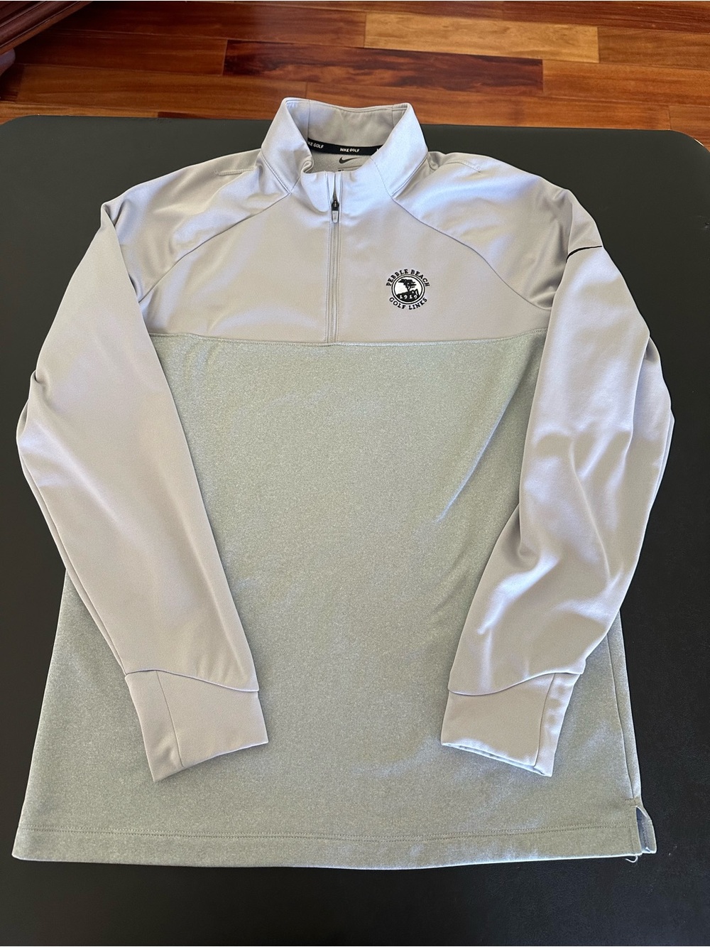 Nike Golf Pebble Beach Mens Light Gray Quarter-Zip Performance Shirt Size Medium